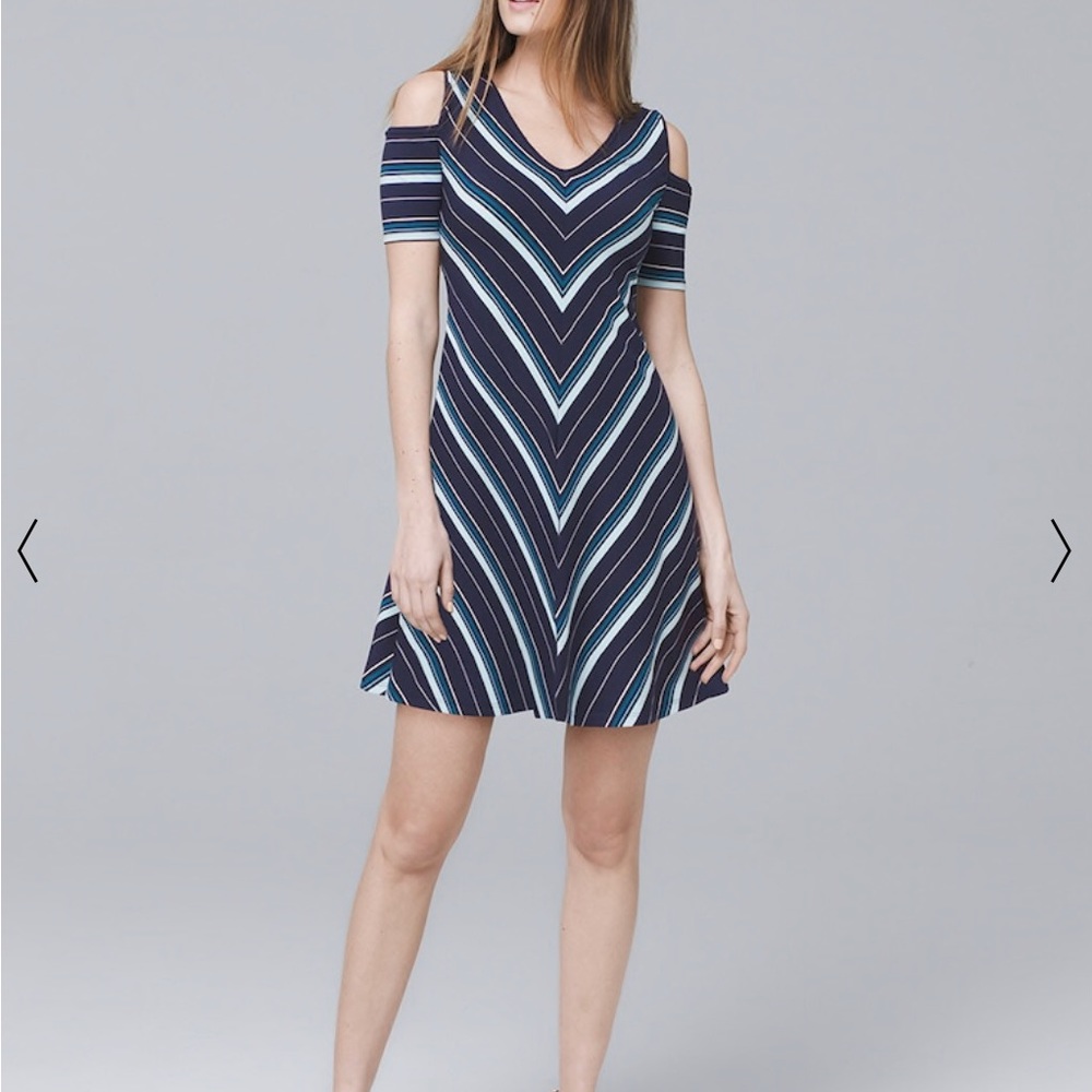 White House Black Market (WHBM) Cold Shoulder Knit Trapeze Dress - Picture 4 of 10